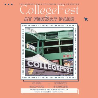 #BOSTON, are you ready for @collegefest? 🤩🎉

FREE FOR STUDENTS and celebrating our 35th year, #CollegeFest is THE most exciting back-to-school party! With dozens of brands, samples, prizes, giveaways, and SWAG! 🪩🥳

Come visit us at #FenwayPark in Gate B on Oct 1st from 11am-5pm! 😌🎊

#jointhenation #studentambassador #brandambassador #collegemarketing #collegelife #oncampusnation
#influenceropportunities #lifeatcollege #socialmediamarketing #brandcollabs #backtoschool #summerjobs #studentmarketing #collegejobs #influencing #resumeskills #brandmarketing #collegestudents #campusjobs #campusnetworking #collegefest #freeforstudents